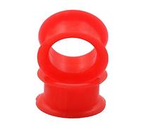 Par de túneles de silicona roja de 19 mm (3/4 pulgadas) de 19 mm de diámetro, doble llamarada, finos, suaves, flexibles y de carne, 2 unidades, Silicona, Sin gemas.