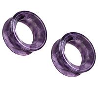 Par de túneles para sillín con piedra de amatista natural de búho perforado
