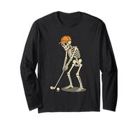 Par for The Bone Golfista Esqueleto Putting Golf Manga Larga
