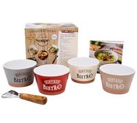 Par ici la bonne soupe !: Coffret avec 4 bols, 1 couteau éplucheur et 1 livre de recettes