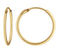 Par Pendientes Huggie Redondos Simples de 750 Oro Amarillo 17x1,3mm