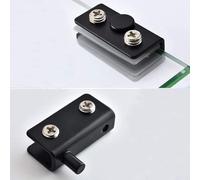 Para 1 par de bisagras de puerta de cristal de acero inoxidable, clips pivotantes de gabinete, instalación sin taladrar para vitrinas y puertas de baño (plateado)