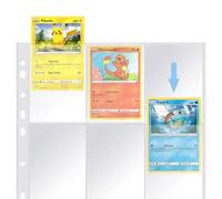 Para 1080 tarjetas 60 Fundas Cartas, fundas para tarjetas con 18 bolsillos (9 en cada lado) archivador cartas pokemon, magic, para tarjetas de colección, juegos de cartas coleccionables. (60)