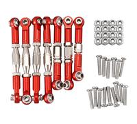 Para 144001 1/14 RC Repuestos de Coche Enlace de Metal Barra de TraccióN Servo Conjunto de Barra de Acoplamiento de DireccióN, Rojo