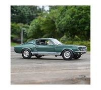 para 1967 Ford Mustang GTA Fastback 1 18 Modelo Coche Deportivo Simulación Estática Coche Modelo Coche Fundido A Presión Mini Modelo Vehicular(Verde)