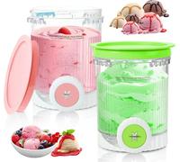 Para 2 recipientes Ninja Creami Contenedores de hielo de 480 ml para helado Ninja Creami NC700 NC701 y Lavavajillas, Serie Sin BPA, accesorios para helados Ninja (2pcs)
