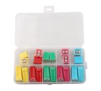 Para 20 piezas automotrices para mini juego de fusibles cuadrados en caja para 20-60 amperios para arnés de cableado de coche y aplicaciones de panel de fusibles