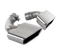 para 28i 2014-2017 Tubo de Escape de Boca Cuadrada Punta de silenciador de Acero Inoxidable Boquilla de Escape (Plata 2.0T)