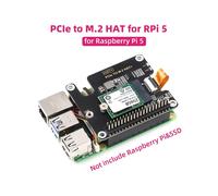 Para 5 PCIe a M.2 HAT NVME Placa de ExpansióN Alta Velocidad con Cable 16P Soporte Encabezado GPIO Enfriador Activo