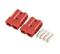 PARA 50A 600V Terminal de conector de batería para carretilla elevadora con kit de terminales de horquilla de plata chapado en cobre que ofrece conectividad eléctrica confiable (rojo)