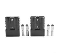 PARA 50A 600V Terminal de conector de batería para carretilla elevadora con kit de terminales de horquilla de plata chapado en cobre que ofrece conectividad eléctrica confiable (negro)