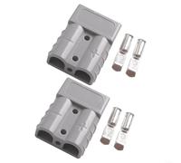 PARA 50A 600V Terminal de conector de batería para carretilla elevadora con kit de terminales de horquilla de plata chapado en cobre que ofrece conectividad eléctrica confiable (gris)