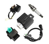 Para 50cc 70cc 90cc 110cc 125cc Bobina De Encendido ATV Caja CDI 5 Pines Solenoide Relé 4 Regulador Voltaje Kit Bujías Bobinas De Encendido