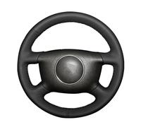 para A-UDI A2 8Z A3 8L Sprotback A4 B5 B6 A6 C5 A8 D2 S4 Cosido A Mano Negro PU Cuero Artificial Protector para Volante De Coche Funda Volante Coche (Color : Black Thread)