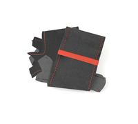 para A1 para 8X para A3 para 8V para S3 para A4 para B9 para S4 para A5 2016-2022 Embellecedor Cubierta Volante Interior Coche Cosido Mano Gamuza Funda Antideslizante Volante(Red Strip-no Hole)