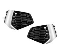 Para A3 S-L 2021 2022 2023 Cubierta Luz Parachoques Delantero Faro Antiniebla Rejilla Hexagonal Cromada Nido Abeja 8YG807671A 8YG807672A(Plata,Pair)