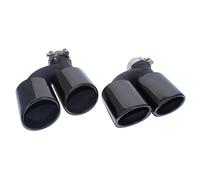 Para A4 A5 A6 A7 Hasta S4 S5 S6 S7 2 Unids/set Doble Salida De Acero Inoxidable Tubo De Escape Trasero Silenciador Punta 60mm Boquilla(Black)