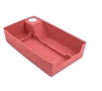 Para A4 B9 A5 F5 2018-2024 Caja De Almacenamiento Con Reposabrazos Almohadilla Silicona Almacenamiento Y Organización Interior Coche Caja Almacenamiento(Armrest Box Red)