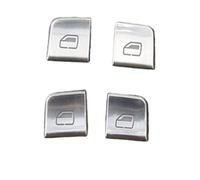 Para A4 Para B8 Para S4 Para A5 Para S5 Para RS4 Interior Puerta Ventana Cristal Interruptor Botones Marco Cubiertas Pegatinas Embellecedor Decorativo Interior(Silver C)