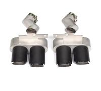 para A6 2019-2024 Tubo De Escape Silenciador De Acero Inoxidable Boquilla De Fibra De Carbono Garganta Cola Coche(Carbon Fiber)