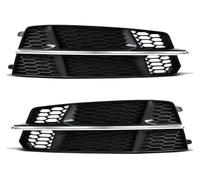 Para A6 C7 A6L S-Line 2015 2016 2017 2018 4G0807681AN Faro Antiniebla Panal De Abeja Rejilla Hexagonal Parachoques Delantero Cubierta Luz parrilla parachoques delantero(Left and Right)