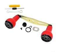 Para Abu Garcia para Daiwa S Series Baitcasting carrete de tambor mango de potencia de 110 mm CNC eje de aleación de aluminio con perilla de silicona suave y kit completo de herramientas negro (mano