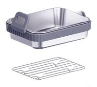 para accesorios Air Fryer Inoxidable Asar y para accesorios | Compatible múltiples modelos air fryer, para ideal asar pollos, hornear pasteles, cocinar verduras variadas(Gray 3)