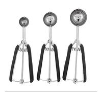 Para acero inoxidable, las galletas de helado de 3pcs Scoop set para helado y cavación de sandías (Negro)