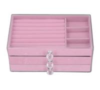 para acrílico, para Organizador de Joyas, 3 cajones, Transparente, Caja de Almacenamiento y Soporte de exhibición, para aretes y Almacenamiento de Collar (Rosa)