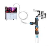 Para acuario para aspiradora de grava con conector de grifo, cambiador de agua para limpieza de peceras y reemplazo eficiente de agua con compatibilidad de manguera (GYHS-03+tubería de agua)
