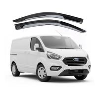 Para adaptarse a: deflectores de viento para Ford Transit Custom 2013 a 2023 - Juego de 2 piezas de ajuste externo, tintados, deflectores adhesivos de alta calidad para conductor y pasajero, reducen