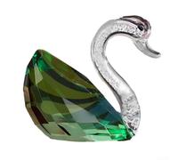 Para adornos de cisne de cristal para decoración del hogar y escritorio que ofrecen una pieza de acento creativa y elegante (verde)