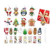 para adornos navideños 72 Piezas Decorativas con Hombre de Jengibre y | Kit Colgante Navideño DIY Para puerta, pared, ventana, tirador de armario, chimenea y festividades A