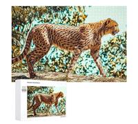 para Adultos 1000 PCS Rompecabezas Abstract Cheetah in Vibrant Colors Rompecabezas para Adultos Juguetes Antiestrés Aliviador del Estrés Juego Desafiante Regalos 1000 PCS