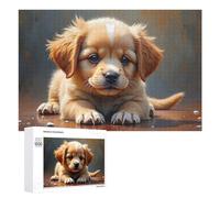 para Adultos 1000 PCS Rompecabezas Adorable Golden Retriever Puppy Rompecabezas para Adultos Juego De Ingenio Regalos para Mujeres Diversión En Casa Actividades, 1000 PCS