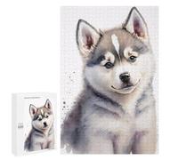 para Adultos 1000 PCS Rompecabezas Adorable Siberian Husky Portrait Rompecabezas para Adultos Juegos Relajantes para La Diversión Familiar Juego Desafiante Regalos 1000 PCS