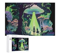para Adultos 1000 PCS Rompecabezas Alien Encounter in A Fantasy Forest -1 Rompecabezas para Adultos Juguetes Antiestrés Aliviador del Estrés Juego Desafiante Regalos 1000 PCS