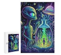 para Adultos 1000 PCS Rompecabezas Alien in A Bottle Rompecabezas para Adultos Juego De Ingenio Regalos para Mujeres Diversión En Casa Actividades, 1000 PCS