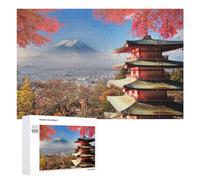 para Adultos 1000 PCS Rompecabezas Autumn in Japan Mount Fuji and Chureito Pagoda Rompecabezas para Adultos Juego De Ingenio Regalos para Mujeres Diversión En Casa Actividades, 1000 PCS