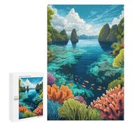 para Adultos 1000 PCS Rompecabezas Beautiful Raja Ampat Rompecabezas para Adultos Juego Familiar Corte De Precisión Cumpleaños Y Navidad 1000 PCS