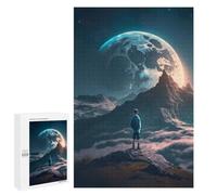 para Adultos 1000 PCS Rompecabezas Boy Looking at The Moon Rompecabezas para Adultos Juego Familiar Corte De Precisión Cumpleaños Y Navidad 1000 PCS
