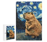 para Adultos 1000 PCS Rompecabezas Capybara Starry Night Rompecabezas para Adultos Juego Familiar Corte De Precisión Cumpleaños Y Navidad 1000 PCS