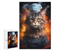 para Adultos 1000 PCS Rompecabezas Cat Chef Cooking Painting Rompecabezas para Adultos Juegos Relajantes para La Diversión Familiar Juego Desafiante Regalos 1000 PCS