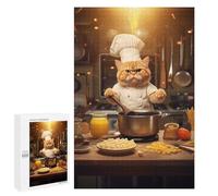 para Adultos 1000 PCS Rompecabezas Cat Cooking Kitchen Funny Rompecabezas para Adultos Juegos Relajantes para La Diversión Familiar Juego Desafiante Regalos 1000 PCS