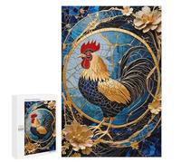 para Adultos 1000 PCS Rompecabezas Chicken Rooster Kintsugi Art Rompecabezas para Adultos Juego Familiar Corte De Precisión Cumpleaños Y Navidad 1000 PCS