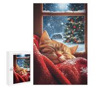 para Adultos 1000 PCS Rompecabezas Christmas Winter Cat Rompecabezas para Adolescentes Juego Práctico Decoración del Hogar Juego Desafiante Regalos 1000 PCS