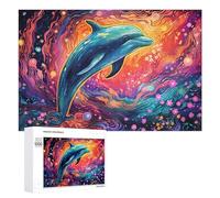 para Adultos 1000 PCS Rompecabezas Colorful Dolphin Dance -2 Rompecabezas para Adultos Juguetes Antiestrés Aliviador del Estrés Juego Desafiante Regalos 1000 PCS
