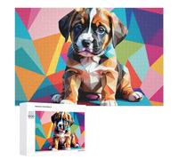 para Adultos 1000 PCS Rompecabezas Colorful Geometric Puppy Art Rompecabezas para Adultos Juego De Ingenio Regalos para Mujeres Diversión En Casa Actividades, 1000 PCS