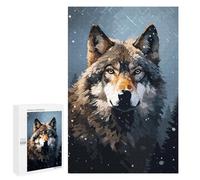 para Adultos 1000 PCS Rompecabezas Cool Wolf Winter Pixel Art Rompecabezas para Adultos Juegos Relajantes para La Diversión Familiar Juego Desafiante Regalos 1000 PCS