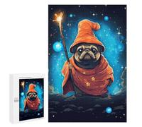 para Adultos 1000 PCS Rompecabezas Cute Pug Wizard Pixel Art Rompecabezas para Adultos Juego Familiar Corte De Precisión Cumpleaños Y Navidad 1000 PCS